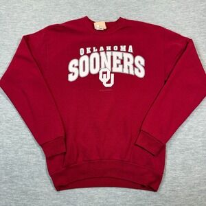 Red Oak Sweatshirt Adult XS Red Oklahoma Sooners Crewneck NCAA Vintage 90s 17x24